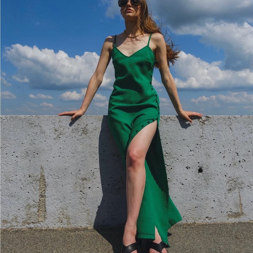 Elegant Green Slip Dress